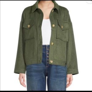 NWT dark olive green shacket